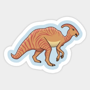 Cute parasaurolophus dinosaur cartoon illustration Sticker